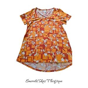 Disney Lularoe Donald Duck T-Shirt Size small orange soft free shipping